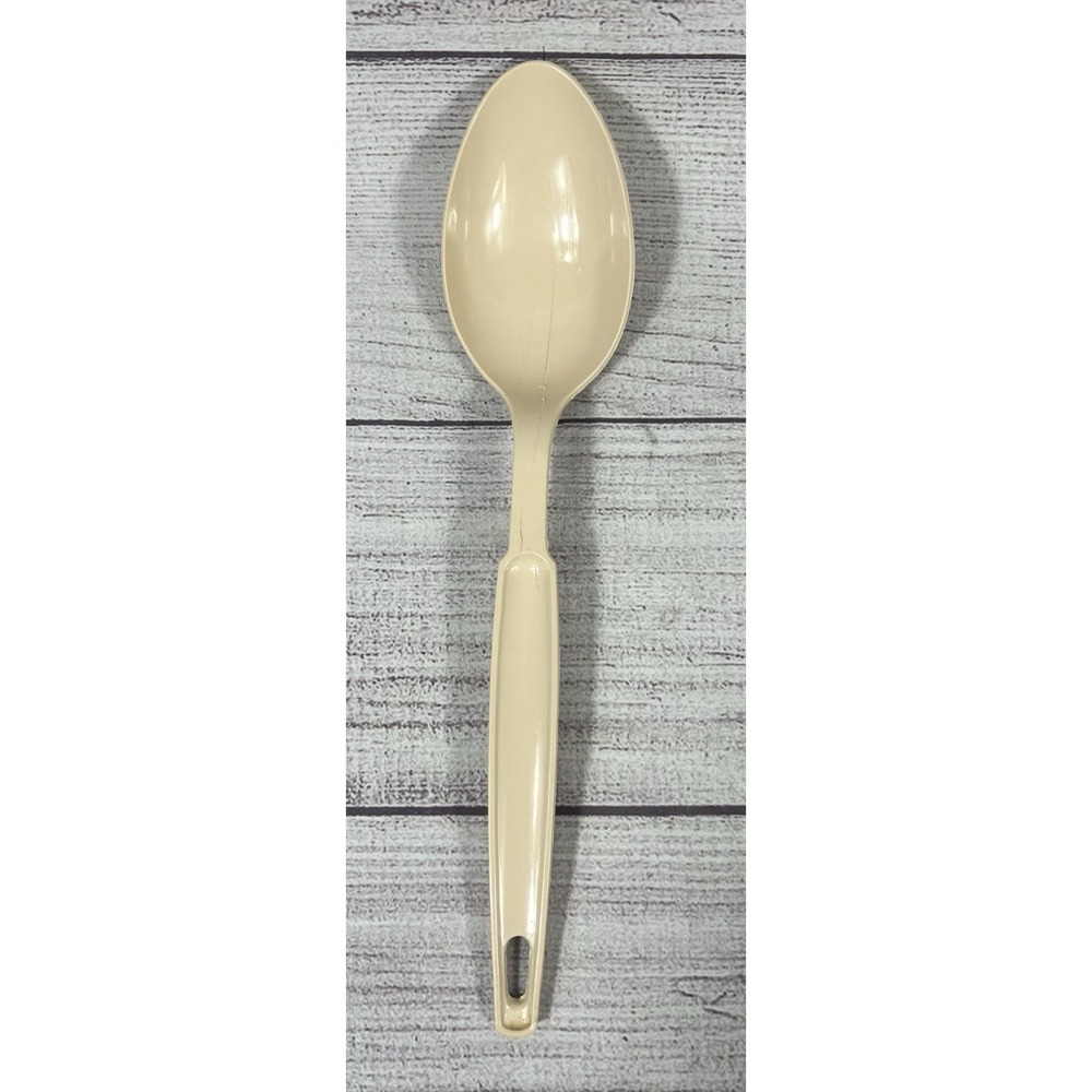 Vintage Ekco Nylon Plastic Serving Spoon Almond /Cream Kitchen Utensil‎